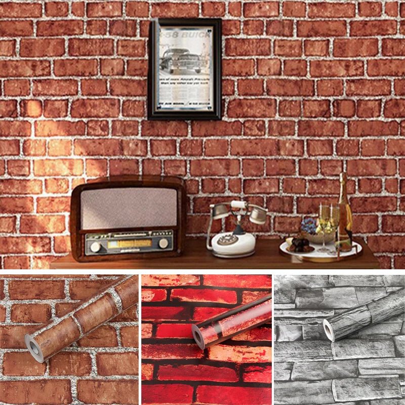 Brick Styled Waterproof Self Adhesive Wallpaper