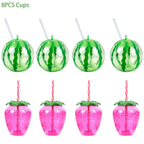 PVC Fruit Shaped Drinking Cups With Straw