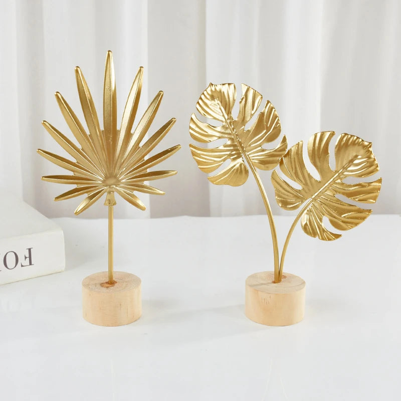 Gold Iron Ginkgo Leaf Ornaments