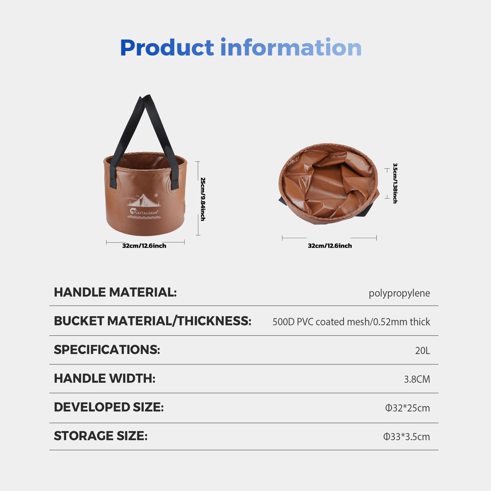 Collapsible Outdoor PVC Water Bucket