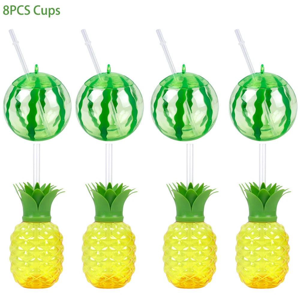 PVC Fruit Shaped Drinking Cups With Straw