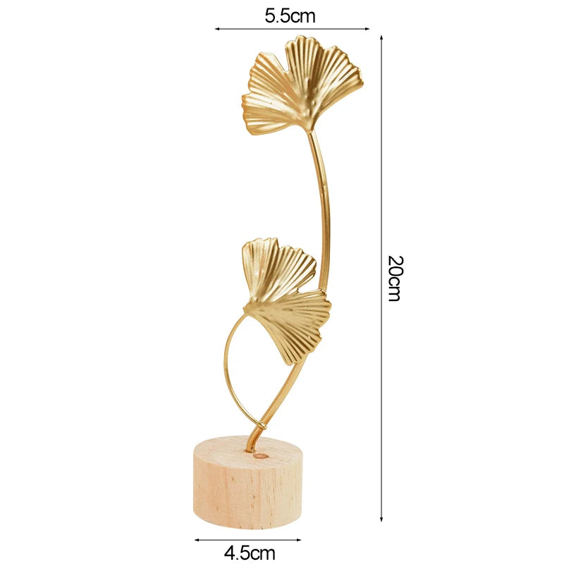 Gold Iron Ginkgo Leaf Ornaments