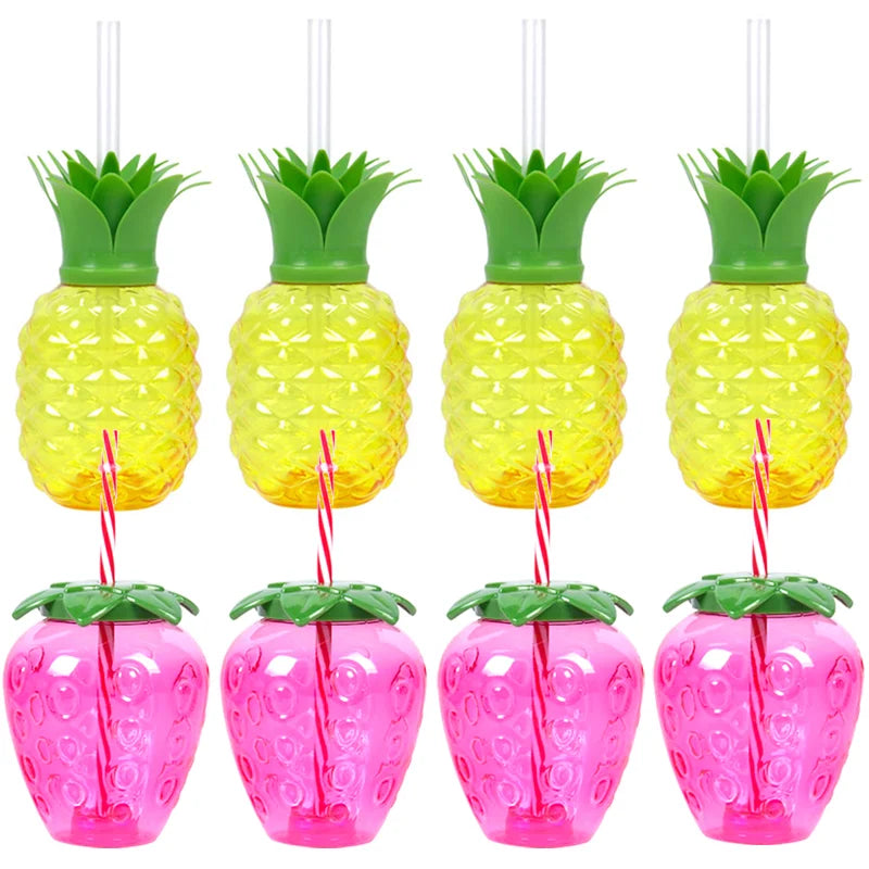 PVC Fruit Shaped Drinking Cups With Straw