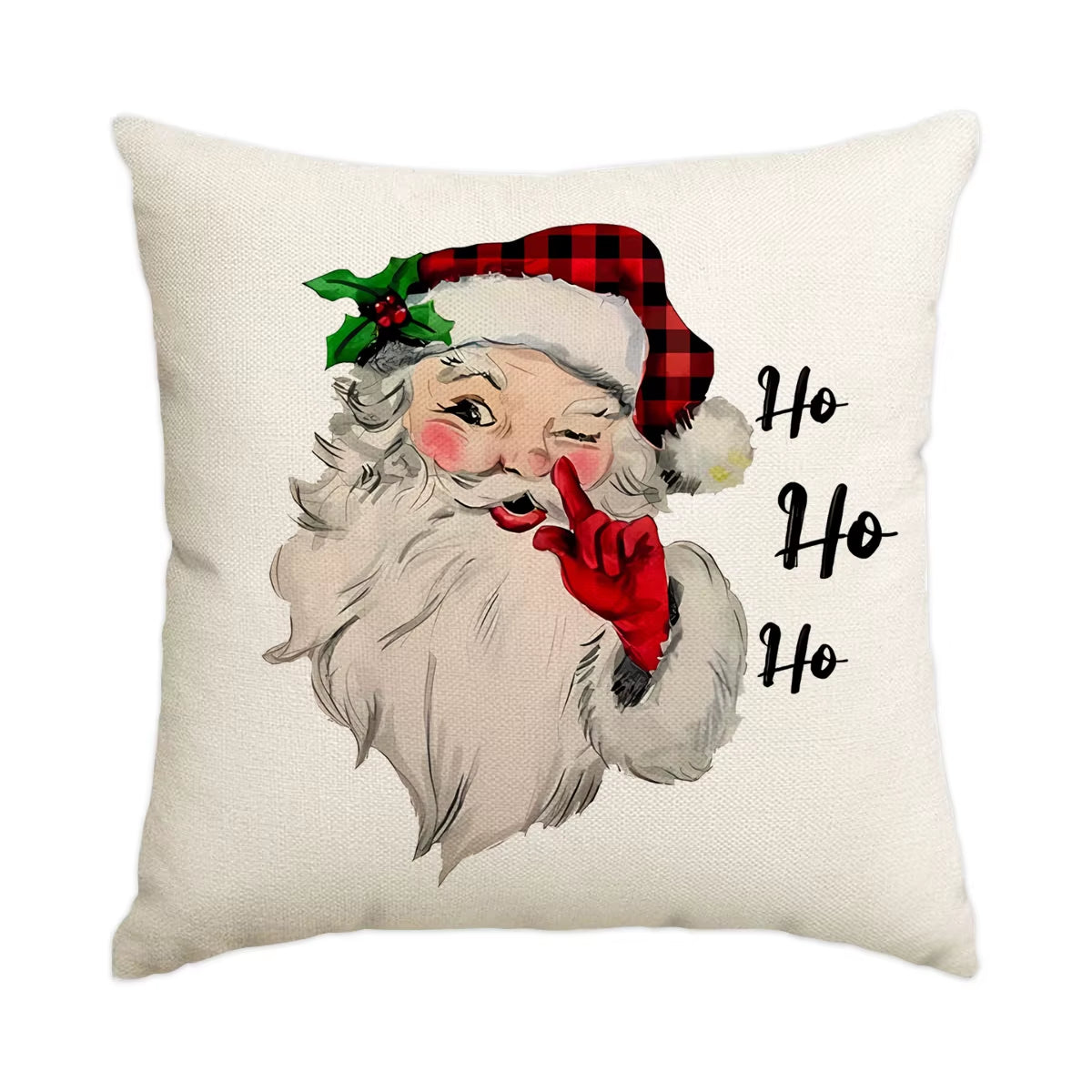 1 Christmas Pillowcase Christmas Senior Snowflake Tree Printed Square Pillowcase Christmas Decoration (Without Pillow Core)