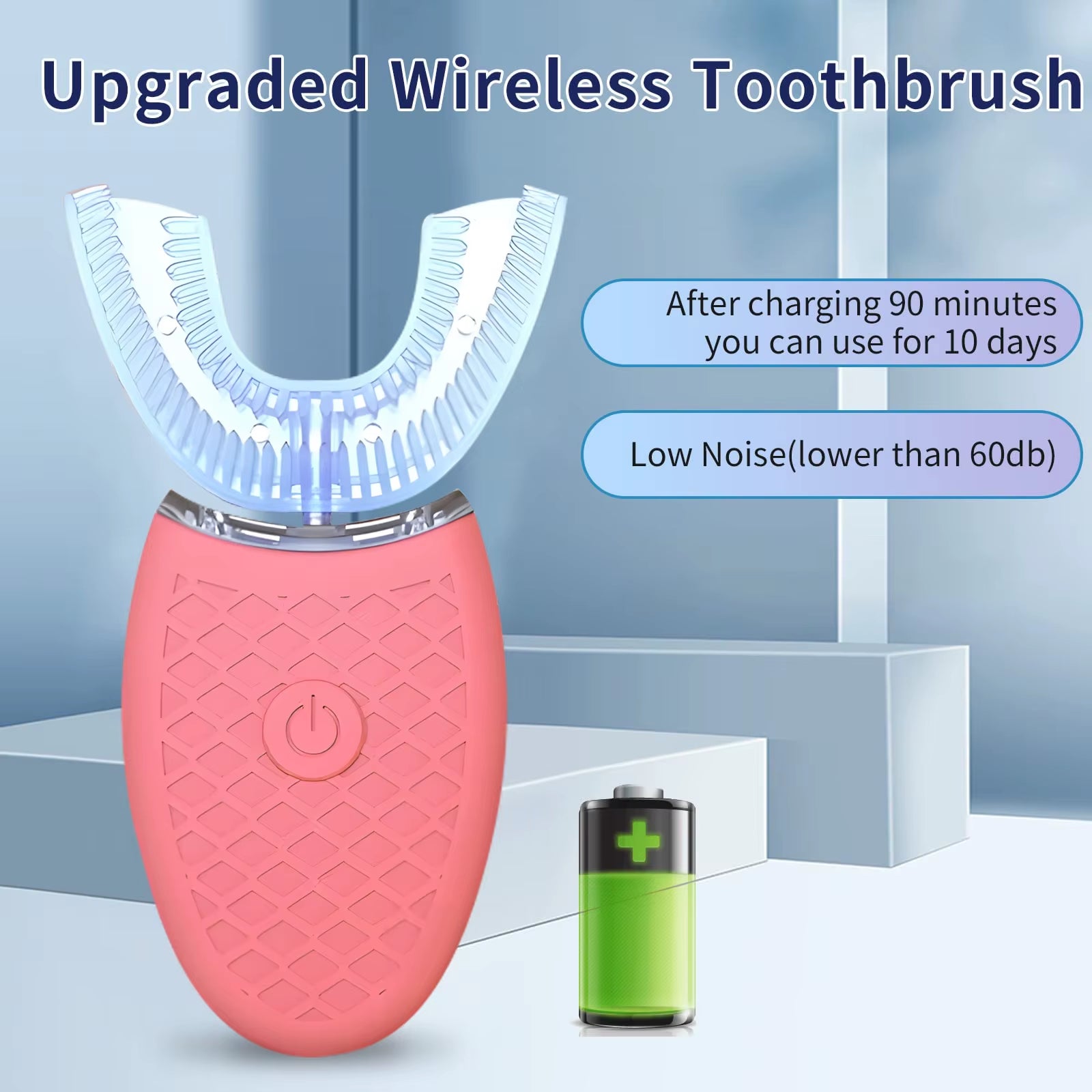 Smart Toothbrush Whole Mouth Teeth Cleaning 3 Cleaning Modes U Shaped Toothbrush Waterproof Electric Toothbrush