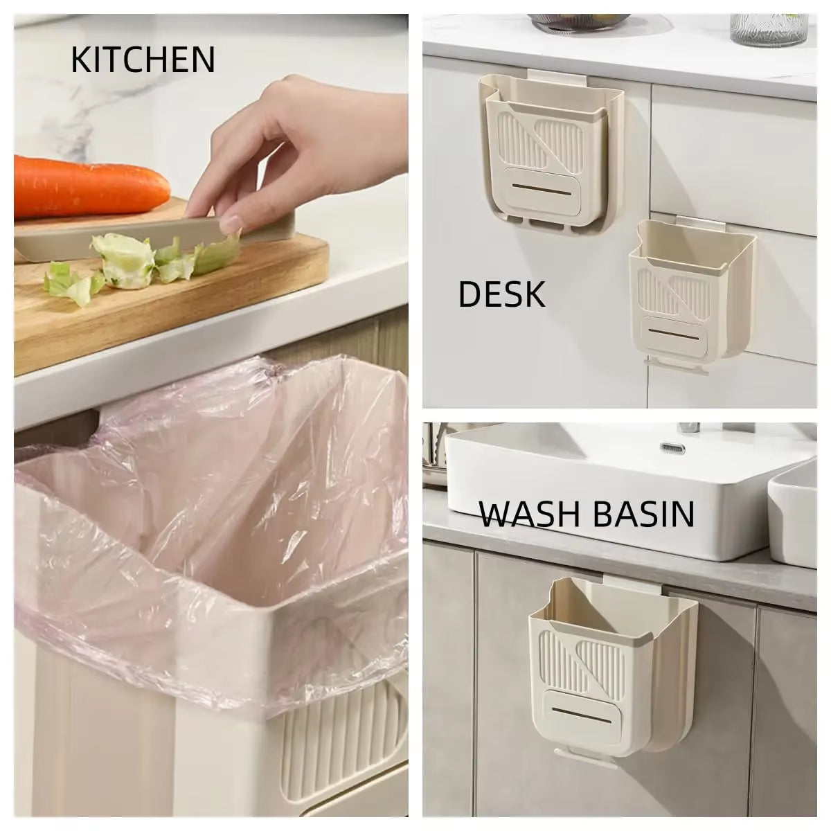 Camper Trash Can Hanging Trash Can Rv Trash Can Foldable Trash Can Household Kitchen Cabinet Hanging Garbage Storage for Kitchen
