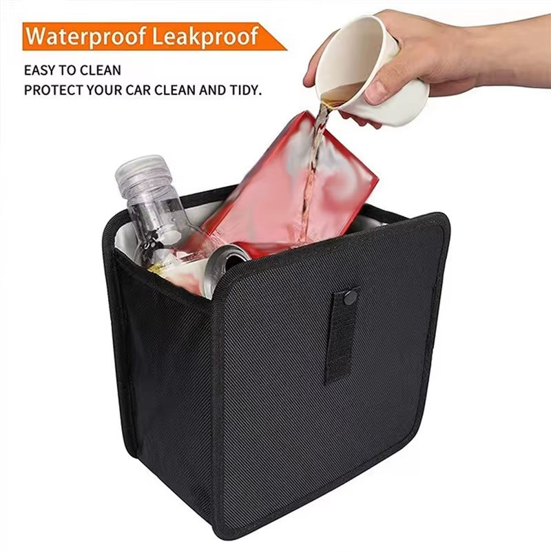 Car Trash Can Portable Storage Mesh Pocket Hanging Trash Can Backseat Storage Waterproof Trash Can Storage Bag