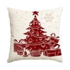 1 Christmas Pillowcase Christmas Senior Snowflake Tree Printed Square Pillowcase Christmas Decoration (Without Pillow Core)