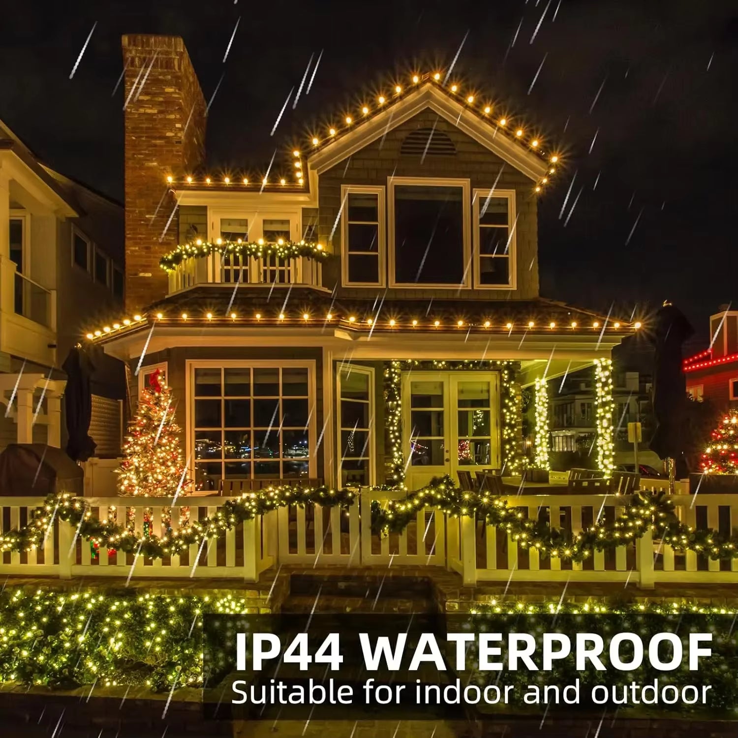 Outdoor Remote Control Copper Wire Lights Christmas Tree Light String Starry Sky Flower Wreath Decorative Lights