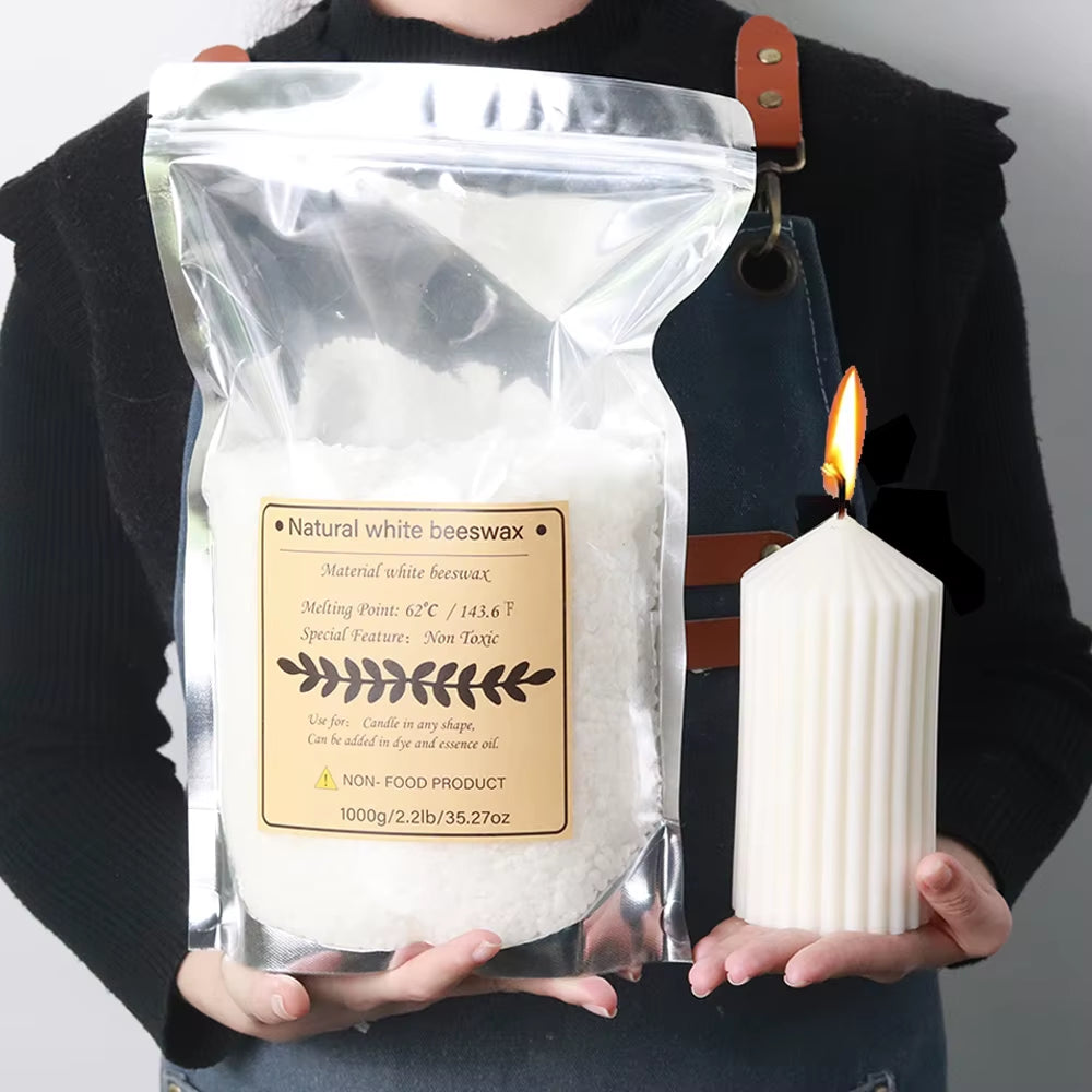 White Beeswax DIY Candle Making Meterial 100% Pure Natural Granular Bag Odorless Wax Particles Raw Materials Handicraft Supplies