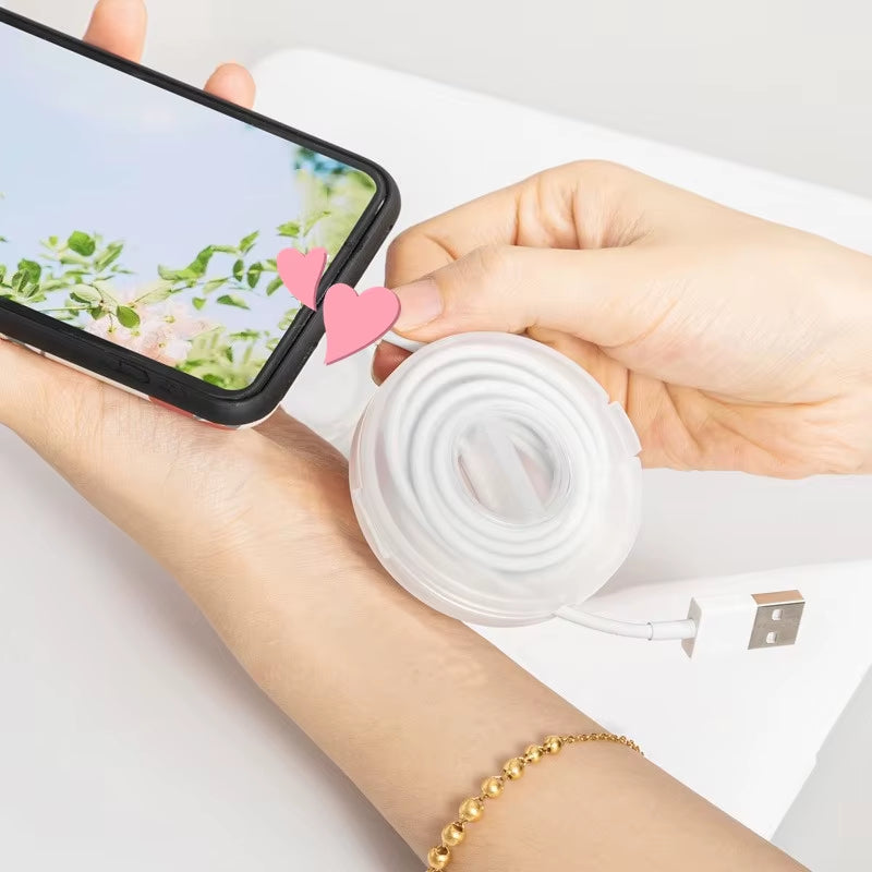 Round Wire Winder Box Portable Multifunctional Data Cable Storage Case Cable Container USB Charger Holder Wire Management Box