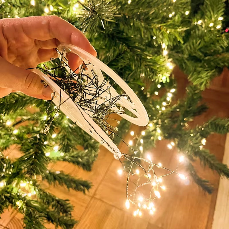 Outdoor Remote Control Copper Wire Lights Christmas Tree Light String Starry Sky Flower Wreath Decorative Lights