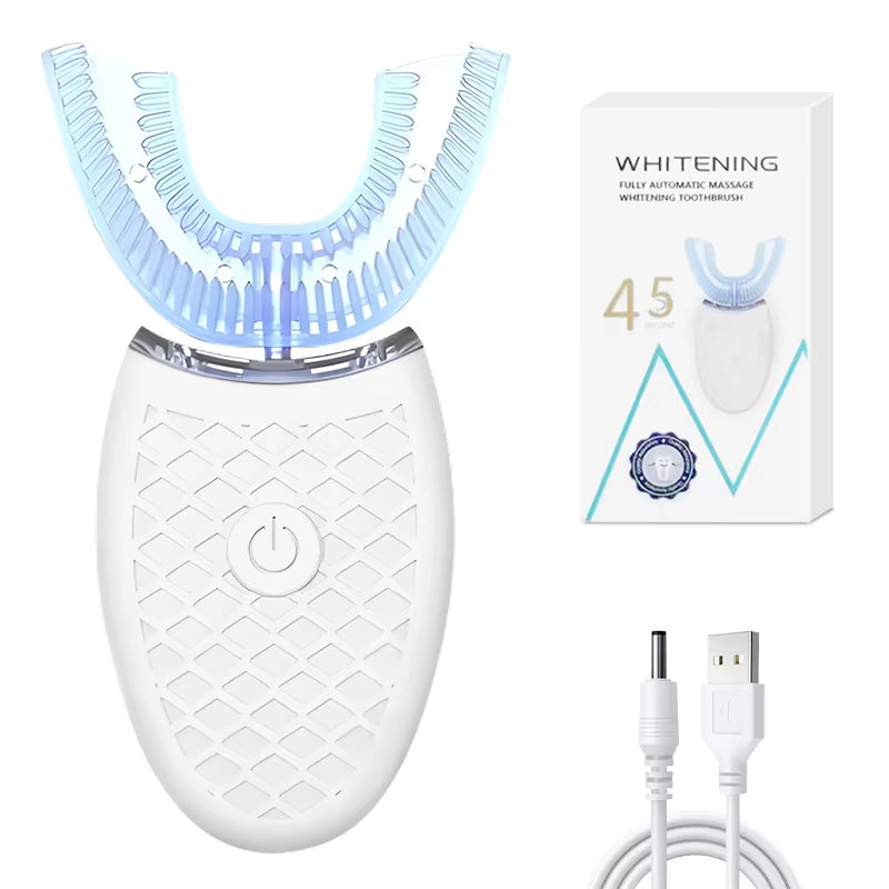Smart Toothbrush Whole Mouth Teeth Cleaning 3 Cleaning Modes U Shaped Toothbrush Waterproof Electric Toothbrush