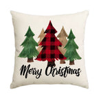 1 Christmas Pillowcase Christmas Senior Snowflake Tree Printed Square Pillowcase Christmas Decoration (Without Pillow Core)