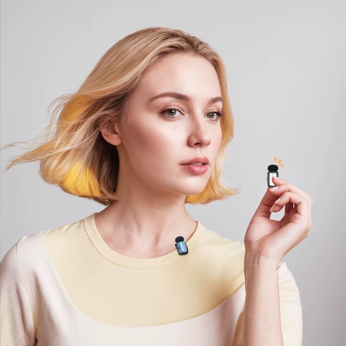 Wireless Lavalier Microphone with Charging Case Lapel Microphones Set Video Recording Mini Mic for Phone Android Live Broadcast