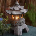 Pagoda Outdoor Solar Powered Light Statue