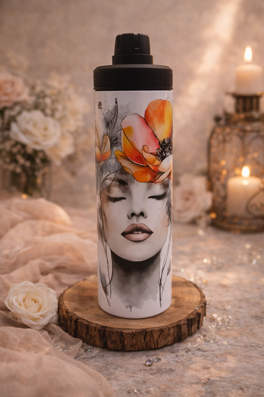 lady flowers tumbler