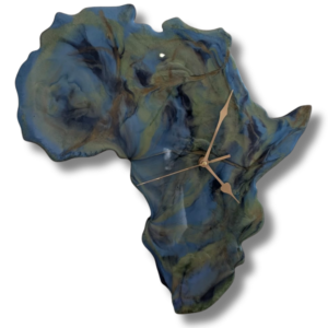 14cm-blue-africa-shaped-resin-wall-clock