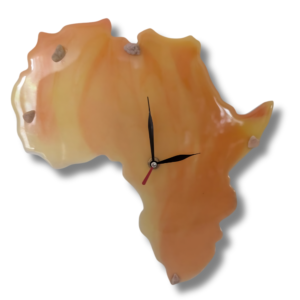 sunset-orange-africa-shaped-clock